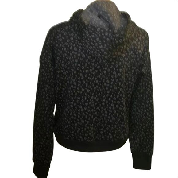 Bebe Black with Silver Leopard Print Hoodie, Size 3X, NWT Retail $94 - Picture 13 of 14